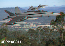 RAAF FA18 Hornet Formation over Gold Coast 3D Anaglyph poster